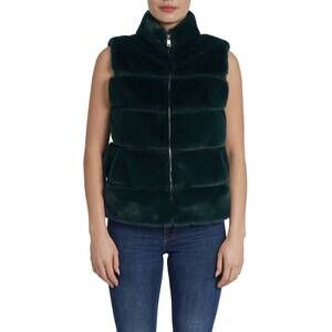 NEW LOVE TOKEN vince faux fur vest in emerald